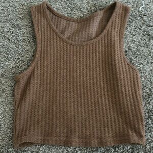 Brown tank top, selling for $8